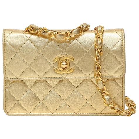 vintage chanel gold medium purse